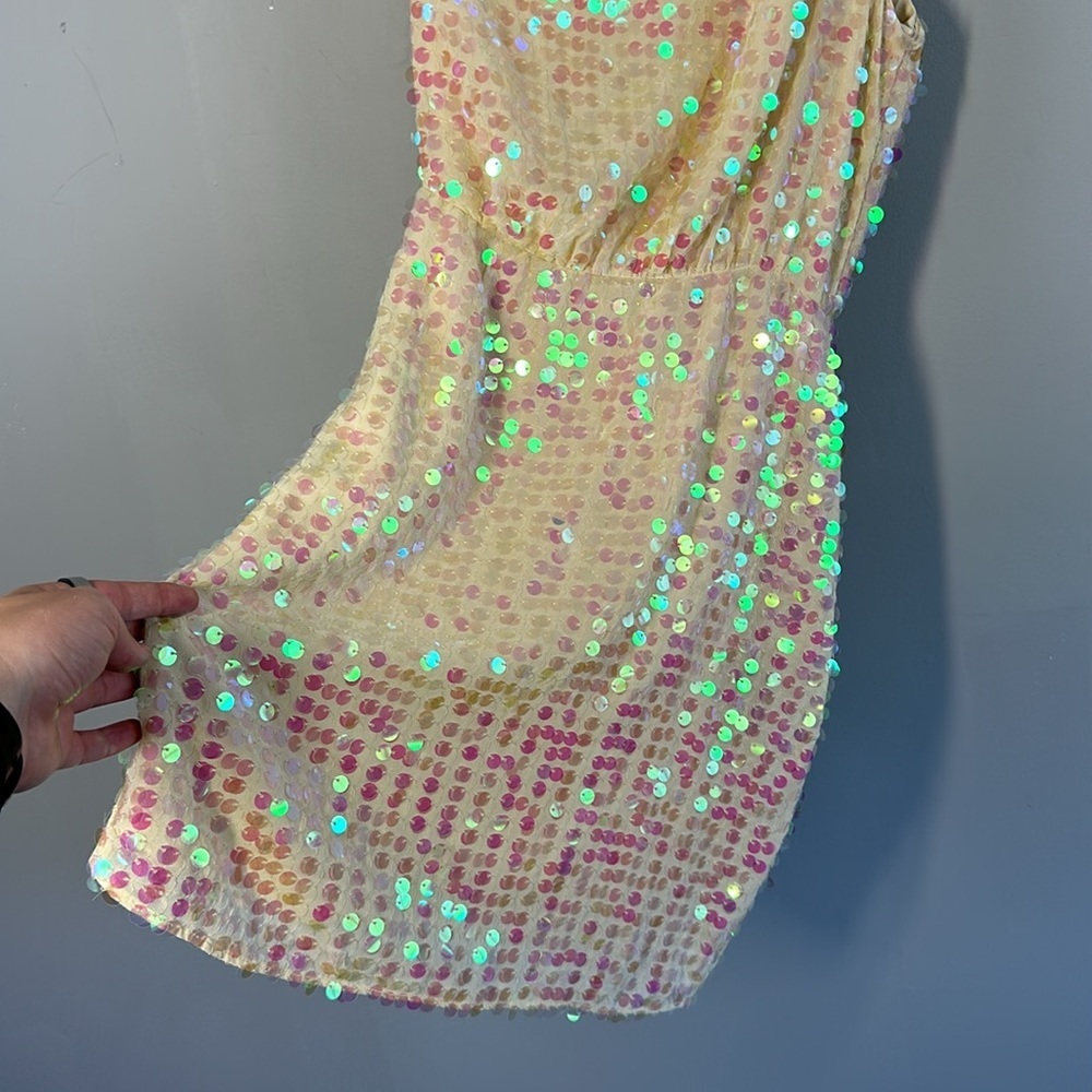 Saylor Kyrie Sequins One-Shoulder Dress Swiftie Lover Era Size XS Fairy Ethereal - Picture 10 of 16